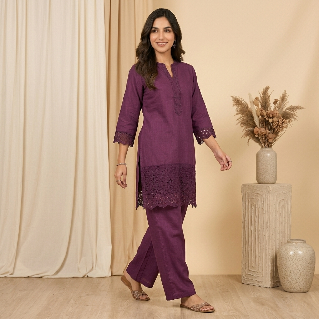Plum Lace Co-Ord Set