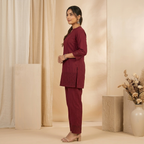 Maroon Lace Co-Ord Set